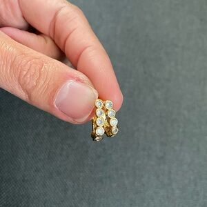 Madewell Bezel Set Crystal Carabiner Hoop Earring